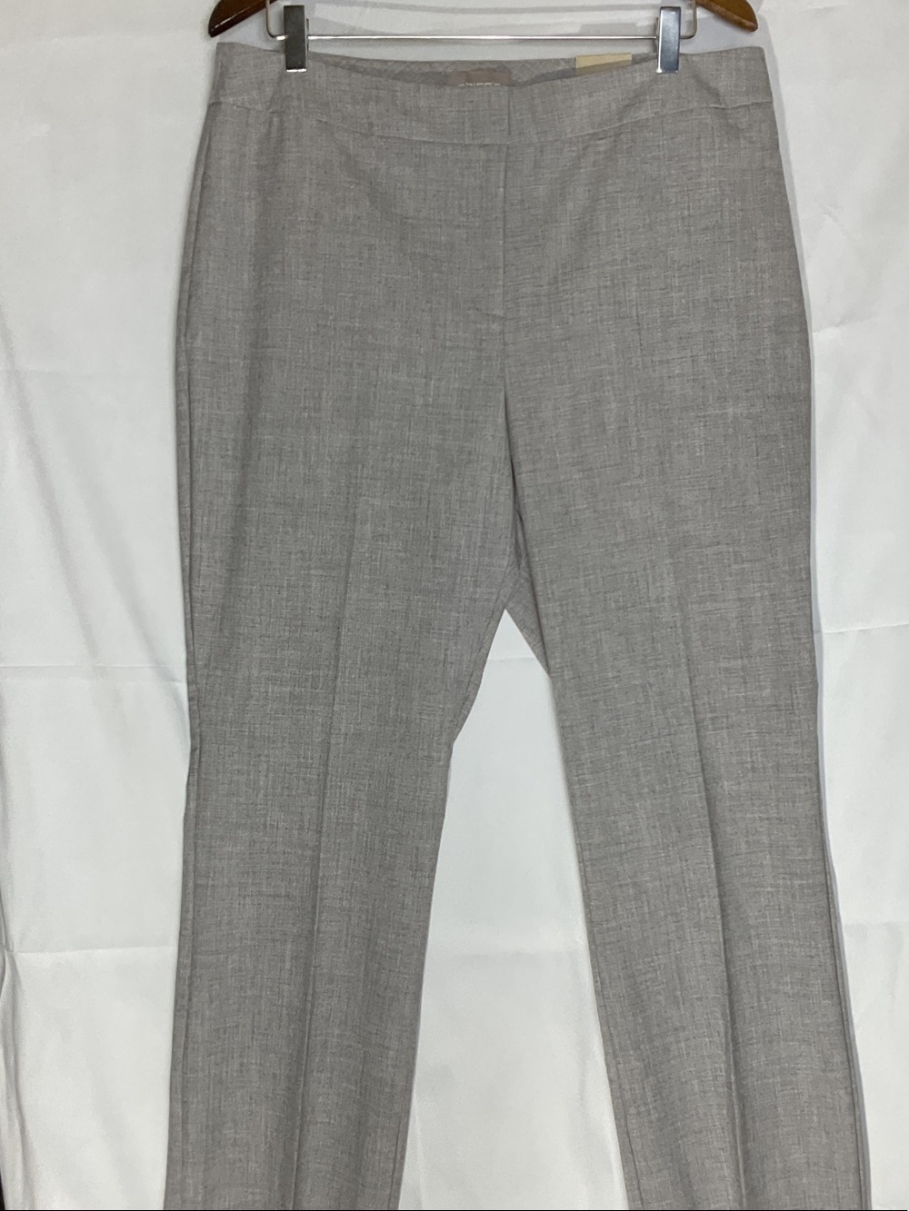 Chico's Light Gray Straight-Leg Dress Trousers